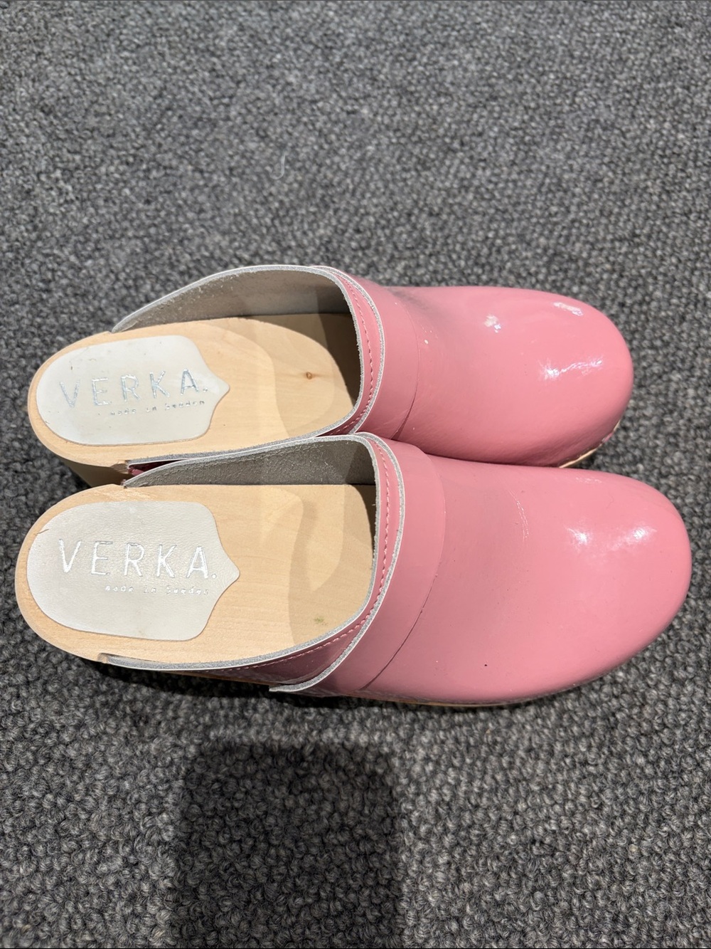 Pink Patent Leather Clogs